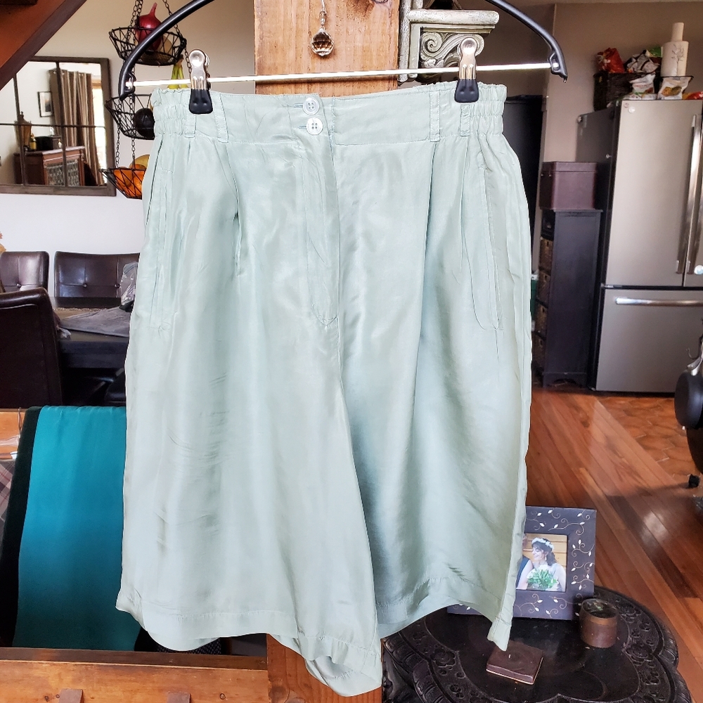 Crazy Horse mint green silk skorts